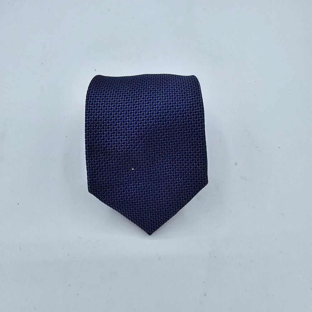 Mens Necktie APT. 9 + Tie Bar, Blue Geometric 58 By 3 Inches Vintage